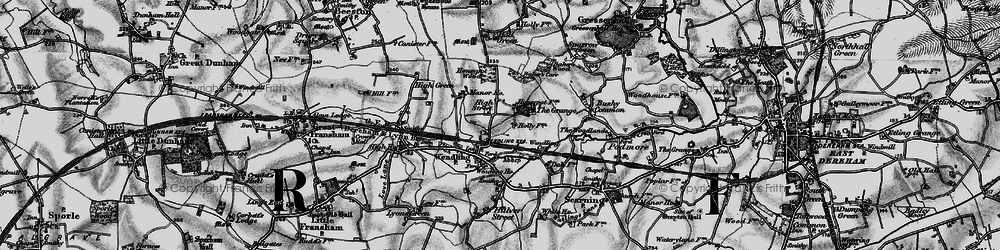 Old map of Wendling in 1898