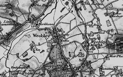 Old map of Weobley in 1898