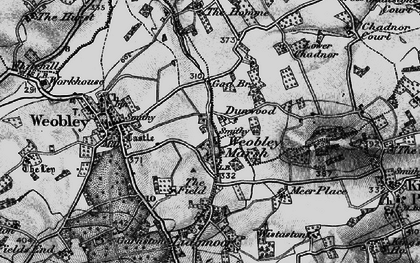 Old map of Weobley Marsh in 1898