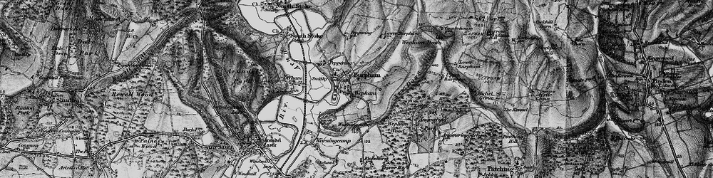 Old map of Wepham in 1895