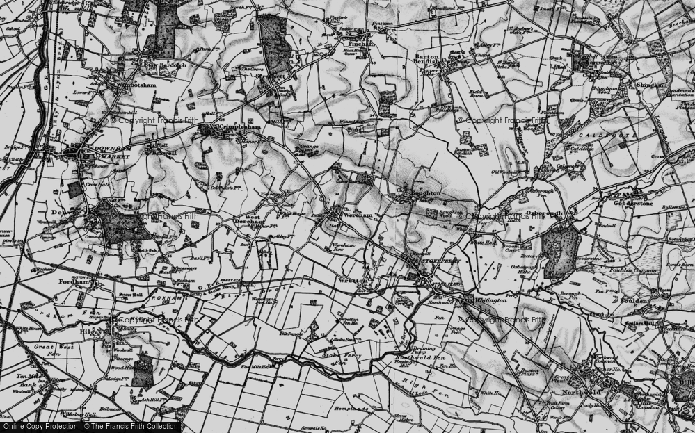 Old Map of Wereham, 1898 in 1898