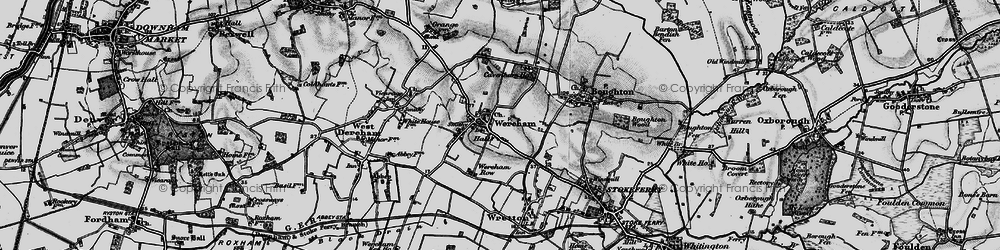 Old map of Wereham in 1898