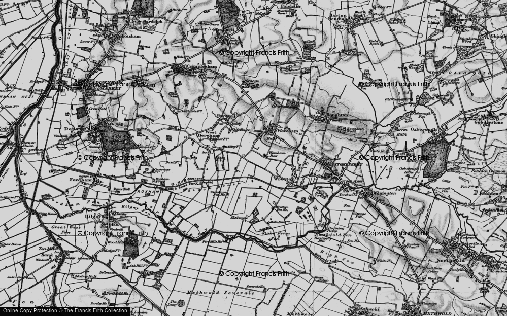 Old Map of Wereham Row, 1898 in 1898