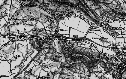 Old map of Wern in 1899