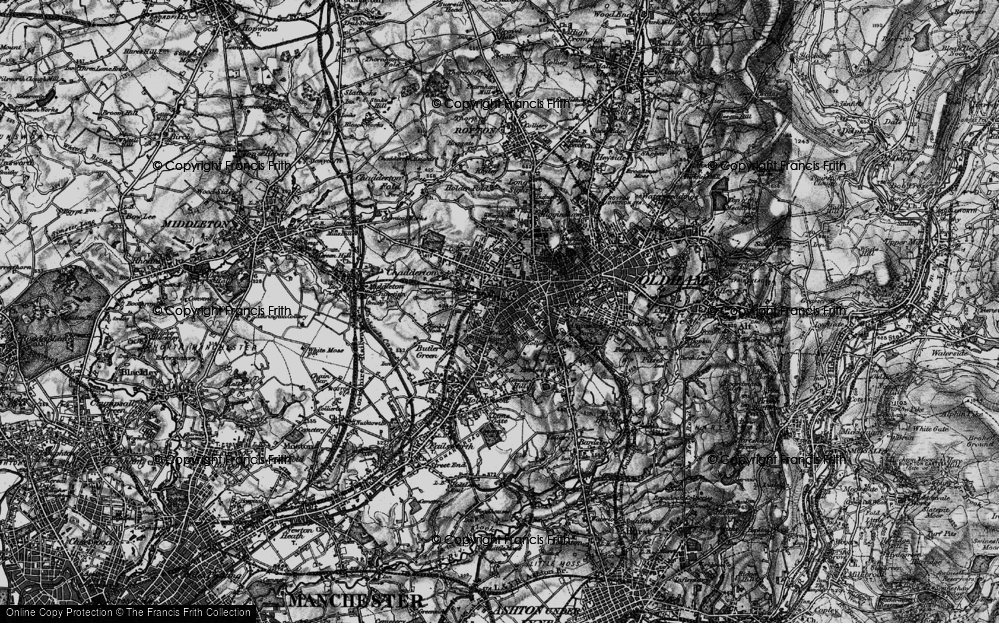 Old Map of Werneth, 1896 in 1896