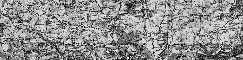 Old map of Werrington in 1895