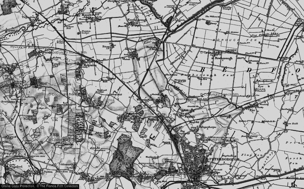Old Map of Werrington, 1898 in 1898