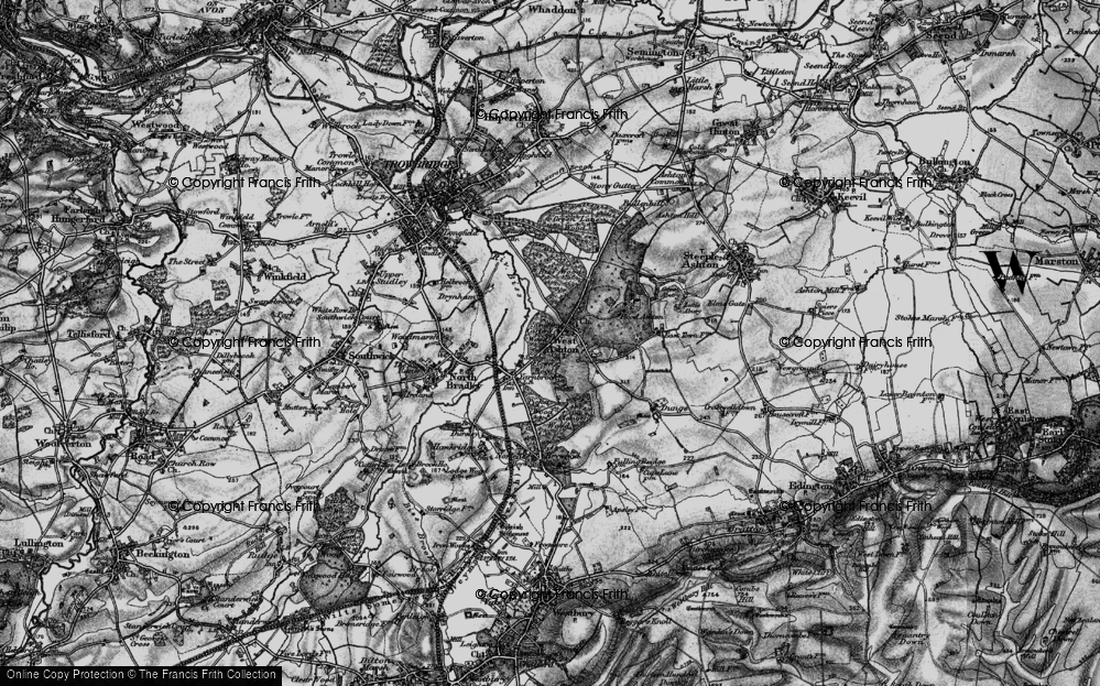 Old Map of Historic Map covering Rood Ashton in 1898