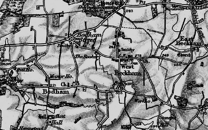 Old map of Bodham Hill in 1899