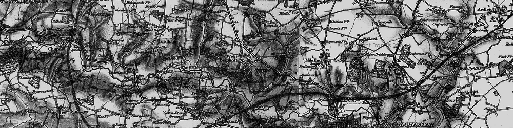 Old map of West Bergholt in 1896