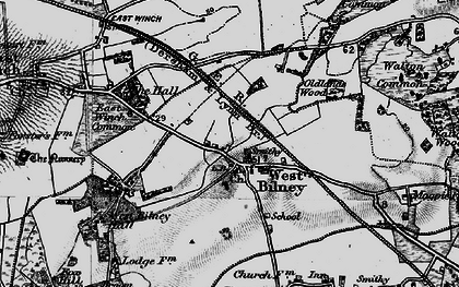 Old map of West Bilney in 1898