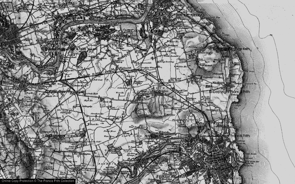 Old Map of West Boldon, 1898 in 1898