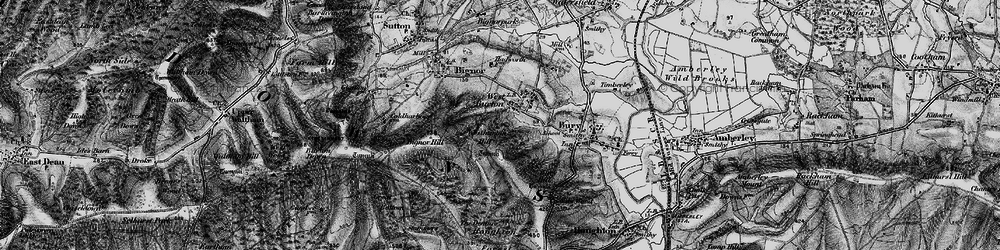 Old map of Westburton Hill in 1895