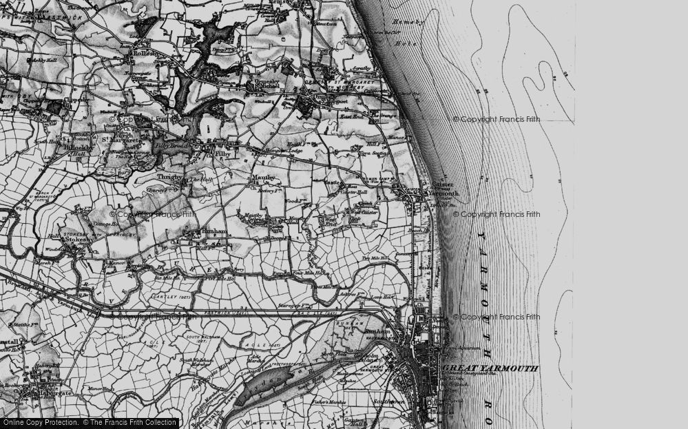 Old Map of West Caister, 1898 in 1898