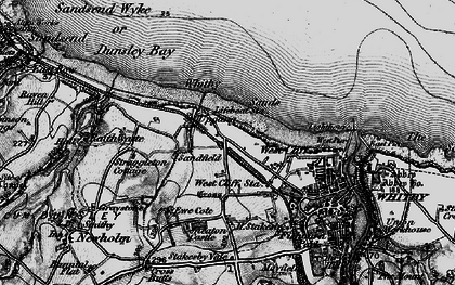 Old map of Whitby Sands in 1898