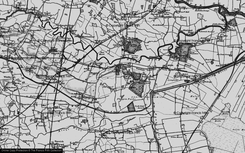 Old Map of West Cowick, 1895 in 1895