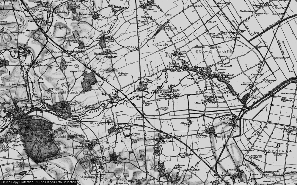 Old Map of West Deeping, 1898 in 1898