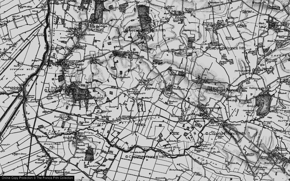 Old Map of West Dereham, 1898 in 1898