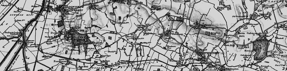 Old map of West Dereham in 1898