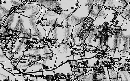 Old map of Holme Hale Hall in 1898