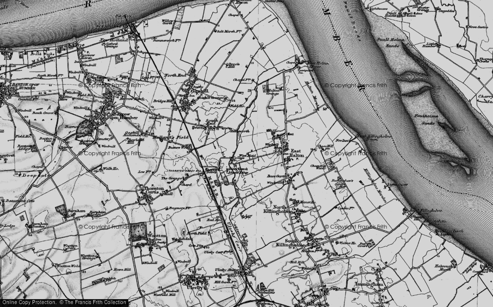 Old Map of Historic Map covering Thornton Abbey in 1895