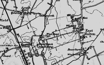 Old map of Thornton Abbey in 1895