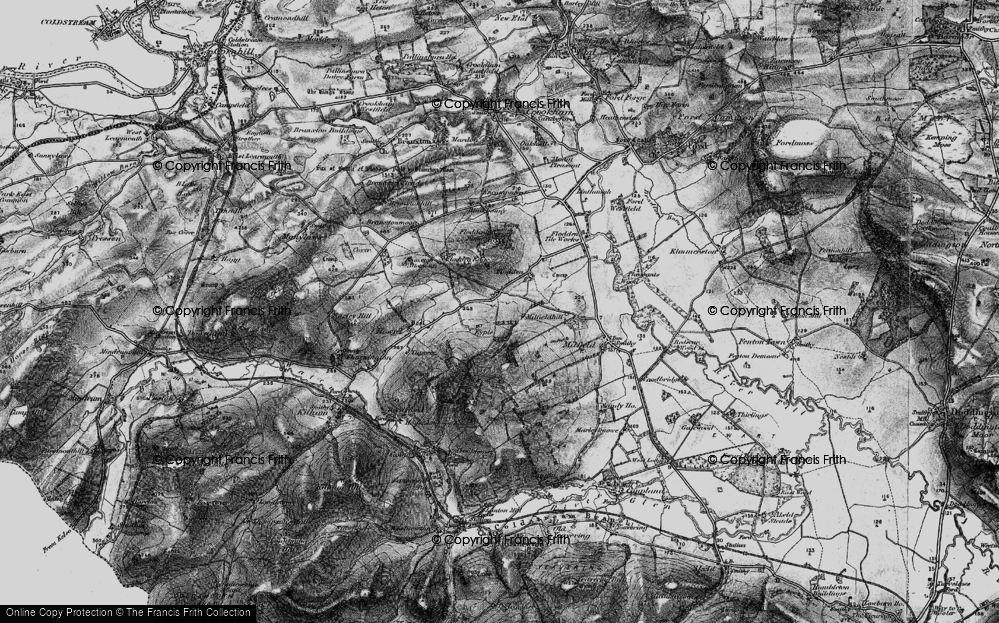 Old Map of Historic Map covering Whitton Hill in 1897