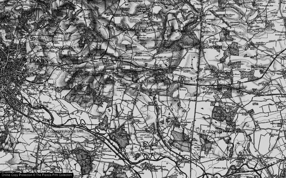 Old Map of Historic Map covering Barnbow Common in 1896