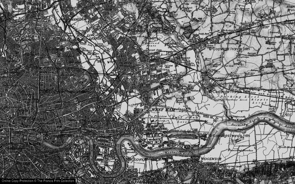 Old Map of West Ham, 1896 in 1896