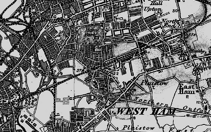 Old map of West Ham in 1896