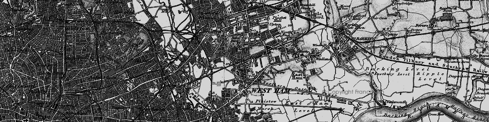 Old map of West Ham in 1896