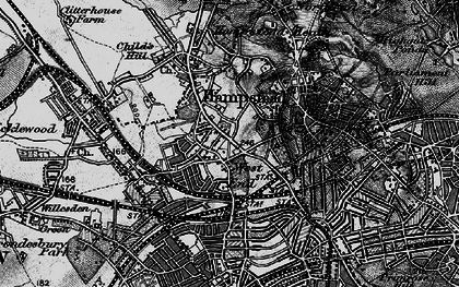 Old map of West Hampstead in 1896