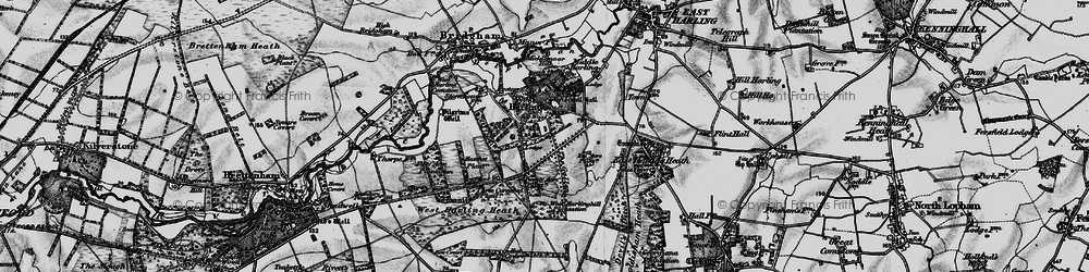 Old map of West Harling in 1898
