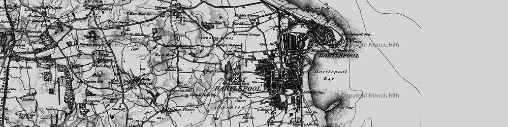 Old map of West Hartlepool in 1898