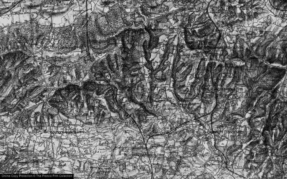 Old Map of Historic Map covering Tilgate Wood in 1895