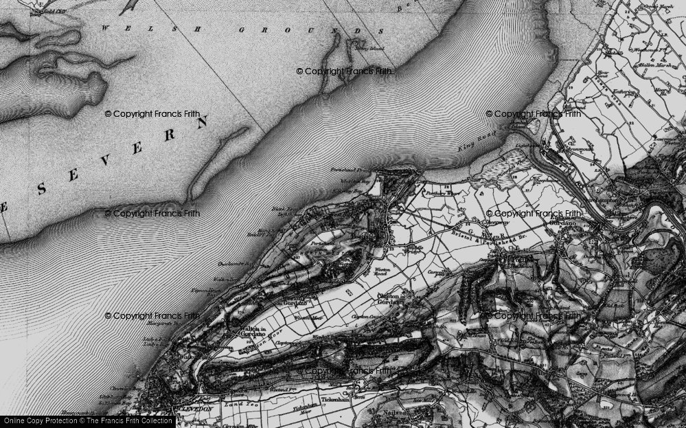 Old Map of Historic Map covering Portishead Down in 1898