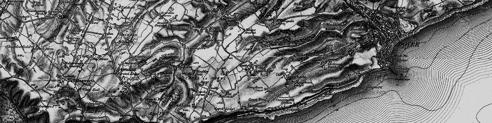 Old map of West Hougham in 1895