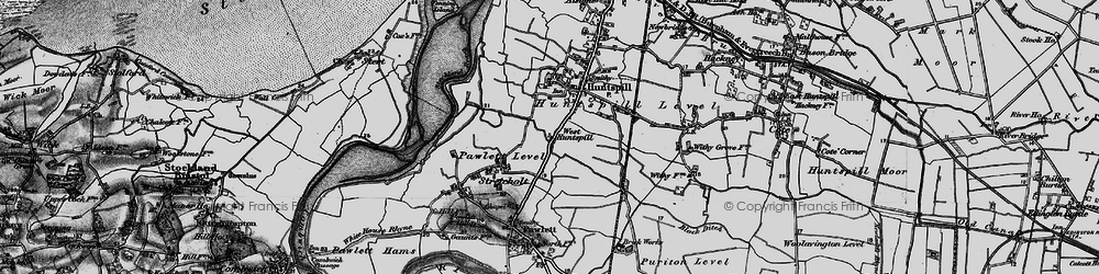 Old map of West Huntspill in 1898