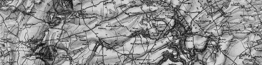 Old map of Broadmead Brook in 1898