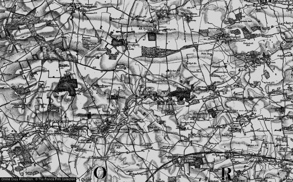 Old Map of West Lexham, 1898 in 1898