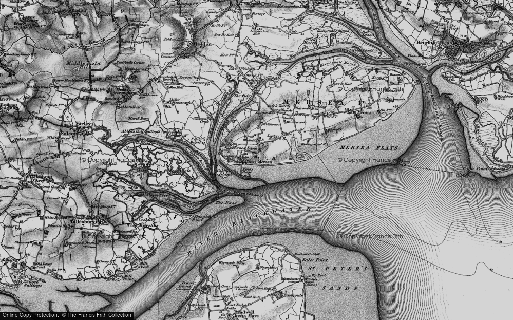 Old Map of Historic Map covering Besom Fleet in 1895