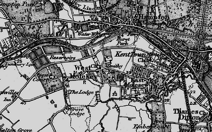 Old map of West Molesey in 1896