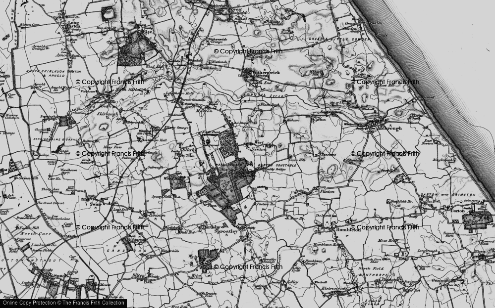 Old Map of Historic Map covering Burton Constable Hall in 1897