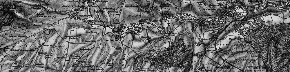 Old map of West Overton in 1898