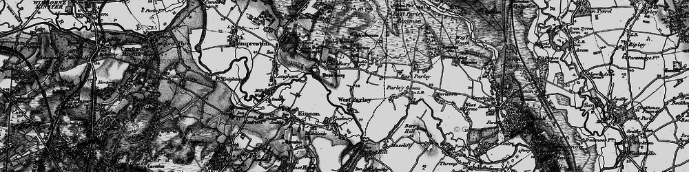 Old map of West Parley in 1895