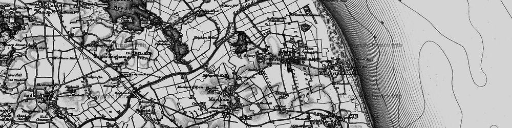 Old map of Burnley Hall in 1898