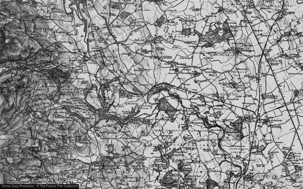 Old Map of West Tanfield, 1897 in 1897