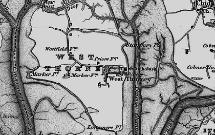 Old map of West Thorney in 1895