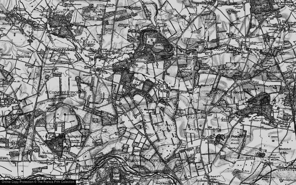 Old Map of Historic Map covering West Tofts Heath in 1898