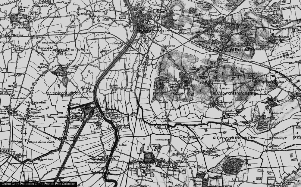 Old Map of West Winch, 1893 in 1893